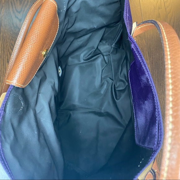 Purple Longchamp Open Le Pilage Tote - Picture 6 of 7